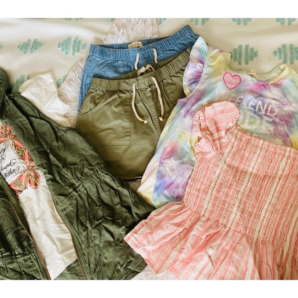 NWT Girls clothes shorts with girls tops